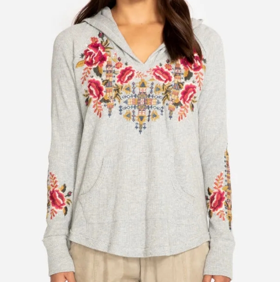 Johnny Was Tops - JWLA Johnny Was Axton Embroidered Thermal Hoodie